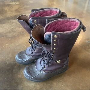 VTG 80s LaCrosse Big Mountain Leather Insulated Wool Felt Liner Boots